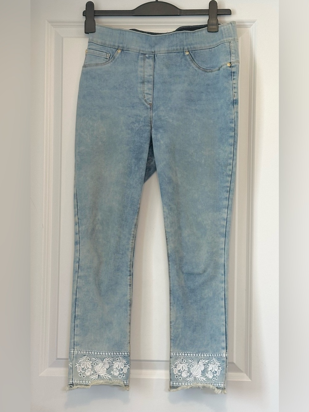 LUXE DENIM Jean 360 Crop Pantacourt 4 Way Stretch Sz M 10-12